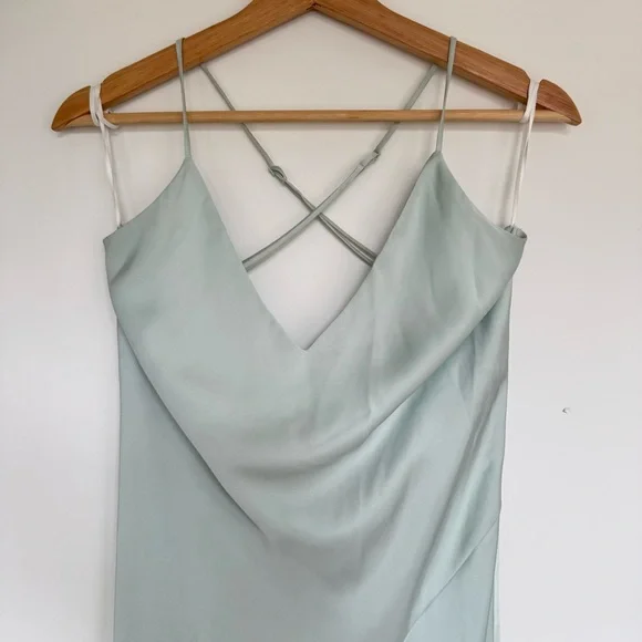 Aritzia Babaton Bellamy Cross Strap Plunge Back Satin Maxi Dress - Picture 7 of 10